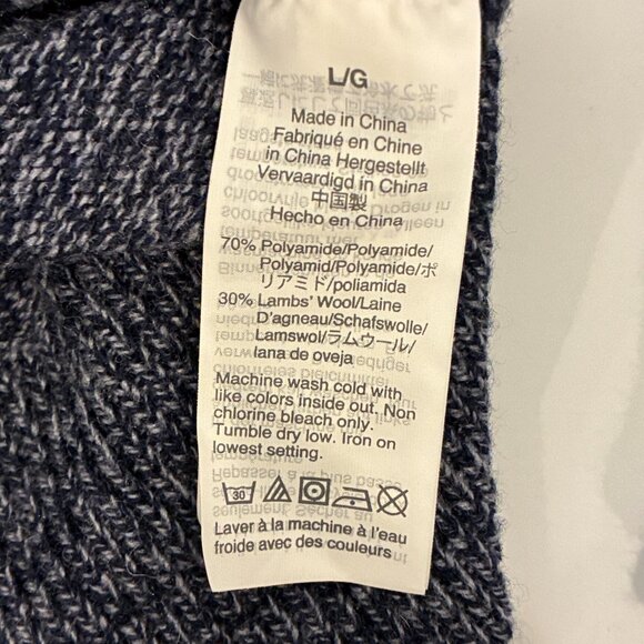 J.Crew Lambswool Blend Fisherman Sweater Mens L Blue Shawl Collar Academia - Picture 6 of 8